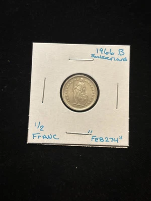 1966 B Switzerland 1/2 Franc Silver “feb126” Circulated - Image 1 of 4