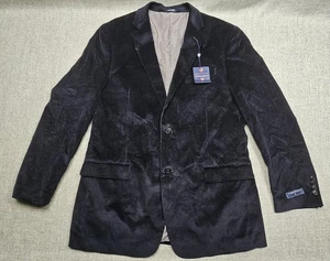 Cappotto sportivo Saddlebred uomo 42L blazer velluto a coste blu navy 100% cotone foderato B4992J - Foto 1 di 15