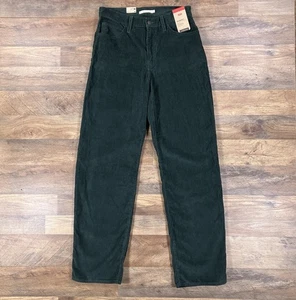 Pantalones Levi's Mujer 28x33 Verde Pana 94 Sueltos Sueltos Pierna Recta NUEVO - Imagen 1 de 15