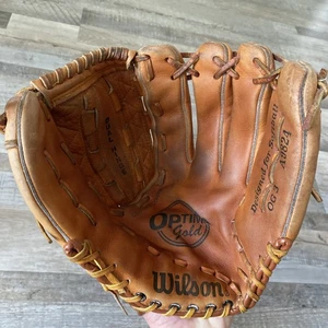 Wilson Optima Gold A9824 Softball Glove Dual Hinge Soft Broken In Leather RHT - Picture 1 of 7
