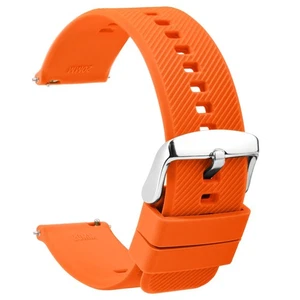 TStrap Silicone Watch Strap 22mm - Rubber Men s Watch Strap Orange - Smartw 417 - Picture 1 of 7