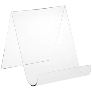 Caballete trasero plano acrílico transparente Plymor con frente redondeado 10" H x 9,5" W x 10,5" D - Imagen 1 de 1