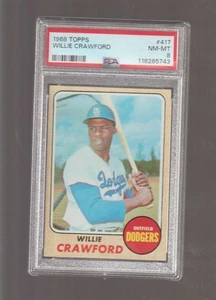 1968 Topps Baseball #417 Willie Crawford PSA 8 - Picture 1 of 1