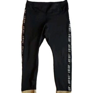 Leggings Nike Dri Fit JUST DO IT negros y dorados para mujer talla XL  - Imagen 1 de 8