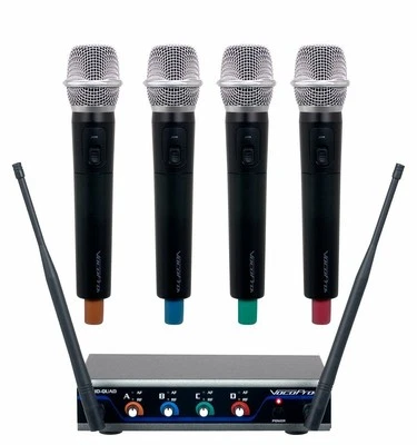 VocoPro 4 Channel UHF Wireless Handheld Microphone System - Digital-QUAD-H4 - Image 1 of 2