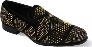 Zapatos con tachuelas de terciopelo After Midnight OZZY negros/dorados - Imagen 1 de 12
