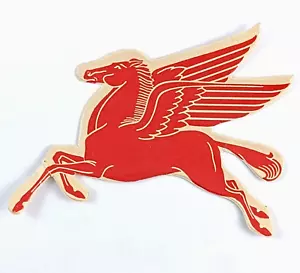 Decalcomania pubblicitaria vintage Mobilgas Pegasus stazioni e rivenditori aquila bianca - Foto 1 di 9