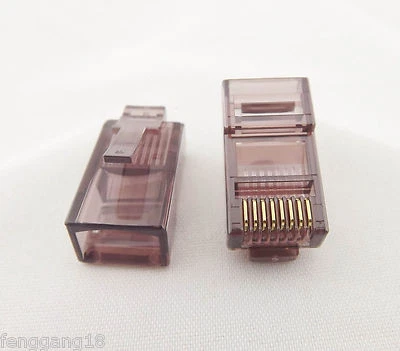 50x RJ45 Network Cable Modular Plug Ethernet CAT5 8P8C Connector End Multi-color - Image 1 of 4