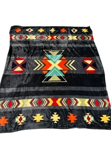 Native American Fleece 55x44 Throw Blanket St. Labre Indian School Soft Aztec - Picture 1 of 4