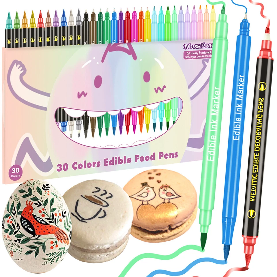 Marcadores comestibles colorantes para alimentos bolígrafos para glaseado de doble cara Foto 1 de 1
