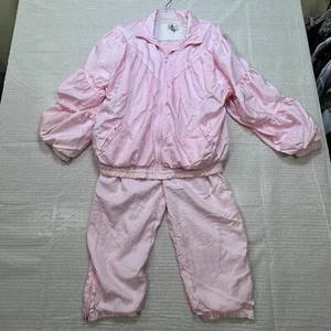Vintage Lindsey Blake Sport Women’s Pink 2 pc Windbreaker Track Suit Outfit - M - Picture 1 of 15