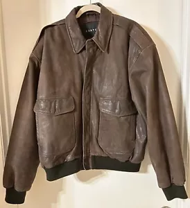 Context Men’s Leather Bomber Jacket Size 46 Brown Zip EUC - Picture 1 of 7