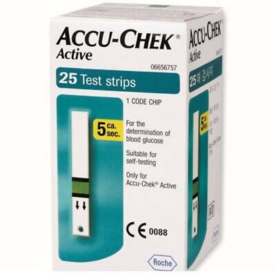 ACCU-CHEK Active 25 Strisce Reattive Per Il Controllo Della Glicemia • 19.31€