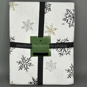 Tovaglia Kate Spade New York oro bianco argento fiocchi di neve invernale 60x102" - Foto 1 di 4