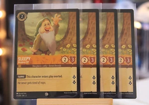 Disney Lorcana Play Set - Sleepy Nodding Off - 21/204 NM+ NON-Foil x4 Cards - Picture 1 of 1