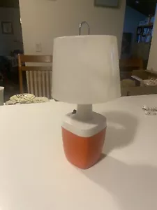 TESTED Vintage Dorcy Portable Camping Light Lamp Orange Plastic Table Lantern!! - Picture 1 of 7