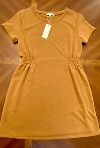 Cooper Key Girls Short Sleeve Side Smoked Brown Medium Dress - Picture 1 of 5