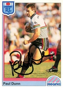 Signed 1992 PENRITH PANTHERS NRL Card PAUL DUNN - Picture 1 of 2