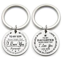 Inspirational Message Quote Keyring Gift Mum Dad Daughter Son Key Ring Pendant