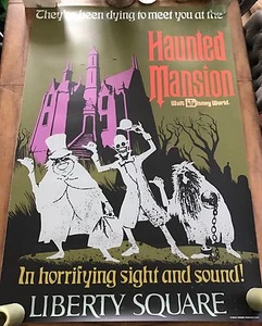 ATTRACTION POSTER 36x54" WDW Magic Kingdom Haunted Mansion RARE full size prop - Picture 1 of 4