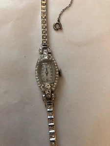 Vintage Ladies Hamilton, Deco Platinum + 14k Diamond Watch - Picture 1 of 12