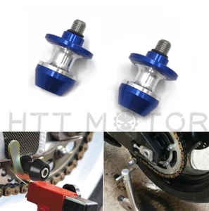 Universal Motorcycle CNC Swingarm Swing Arm Spools Sliders Stand Bobbins 10mm Bl - Picture 1 of 7