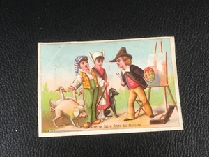 CHROMO CARD DESIRE SE FAIRE FAIRE EN FAMILLE EPOQUE 1880 90 - Picture 1 of 2