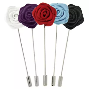 PinMart's Seide Blume Stick Boutonniere Anstecknadeln - Wählen Sie Ihre Farbe - Bild 1 von 12