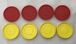 +Connect Four Game Checkers Replacement Pieces Parts Lot of 8 ~ 4 Red & 4 Yellow