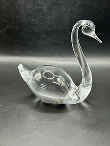 Kosta Boda Sweden Lead Crystal 6" Swan Figurine - Picture 1 of 9