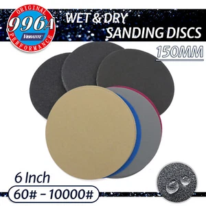 150mm Wet & Dry Sanding Discs 6 Inch Sandpaper Hook and Loop Pads Grit 60-10000 - Picture 1 of 32