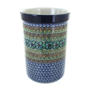 Blue Rose Polish Pottery Mardi Gras Utensil Jar - Bild 1 von 1