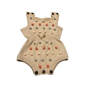 ChubbyBubbyBear Infant PomPom Romper Size 6-12 months - Picture 1 of 3