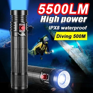 Linterna de Buceo Linterna LED de Alta Potencia Bajo el Agua 500M Antorcha Luces - Imagen 1 de 7