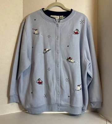 De Colección Shenanigans Mujer Navidad Cárdigan Suéter Botón Bordado Talla 3X T20 Foto 1 de 3