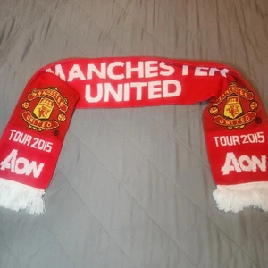 Manchester United Official Merchandise Knit Scarf Crest Winter Soccer Tour 2015 - Bild 1 von 5
