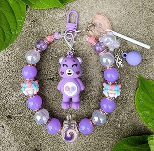 Keychain, Phone Charm, Bag Charm, Purse Charm, Bag Clip- Care Bears- Share Bear - Picture 1 of 24