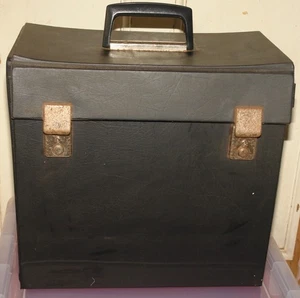 VINTAGE 70s 80s 90s RETRO VINYL RECORD 12" LP STORAGE CARRYING CASE 50 ALBUMS 2 - Picture 1 of 6