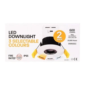 Feit Elektrischer LED Einbaustrahler IP65 3 Farben 600 Lumen 50W 2er Pack dimmbar - Bild 1 von 7