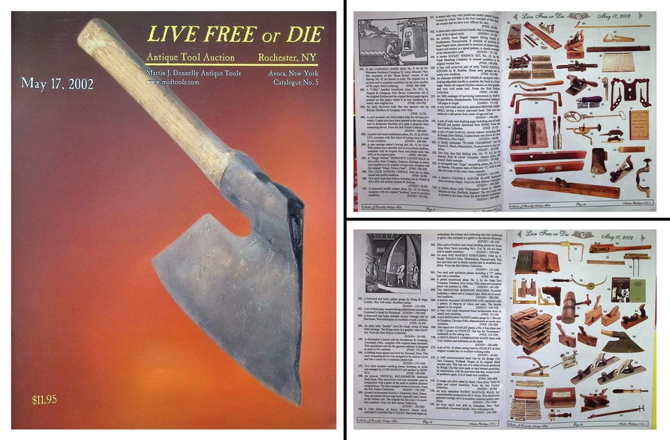 Catálogo de subasta de herramientas antiguas a todo color mayo 2002 con precios realizados Foto 1 de 1