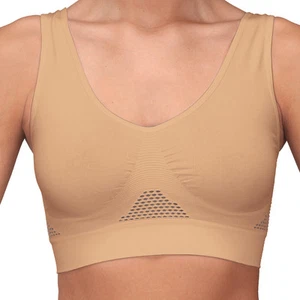 Women’s Seamless Wireless Cooling Comfort Bra, Nude, XL, Nude, XL - Picture 1 of 4