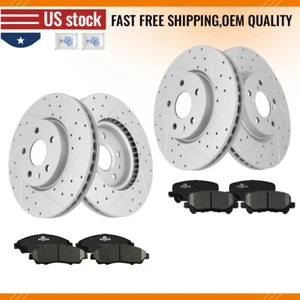 Rotores de disco delanteros traseros y pastillas de freno de cerámica aptos para Acura MDX ZDX Honda Pilot - Imagen 1 de 6
