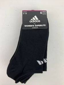 Adidas Women's 6 Pairs Aeroready Black No Show Socks Shoe size 5-10 - Picture 1 of 6