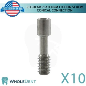 10X Titanium Fixation Screw For RP Conical Connection 2.65mm Hex Dental Regular - Picture 1 of 3