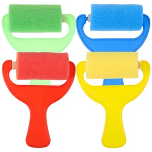 4 Pcs Sponge Brush Set Childrens Paint Sponges Roller for Kids Toddler - Picture 1 of 12