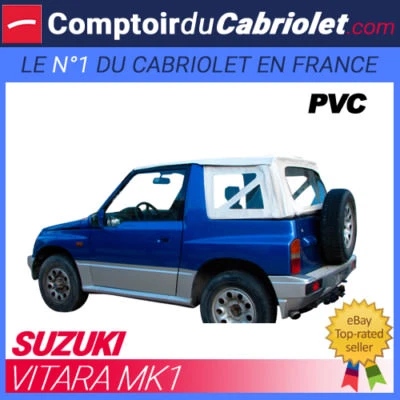 Capote Blanche 4x4 Suzuki Vitara MK1 cabriolet en PVC - Photo 1/2