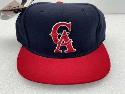 VINTAGE 90's NEW ERA CALIFORNIA ANGELS RED BILL 5950 PRO MODEL 7 HAT DEADSTOCK - Image 1 of 4