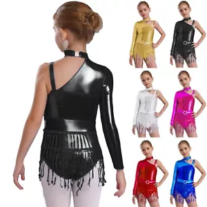 Kids Girls Dancewear Ballerina Leotard Skirt Rompers Modern Bodysuit Active - Picture 1 of 35