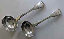 1824 TWO LARGE GEORGE IV HALLMARKED SOLID SILVER Sauce/Gravy LADLES 153.7 GRAMS