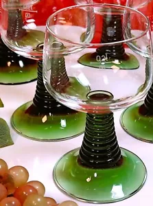 Wein Glas Römer Schott Zwiesel gerillt Trompetenfuss 0,2l Ruwer Z Logo grün Bar - Bild 1 von 9